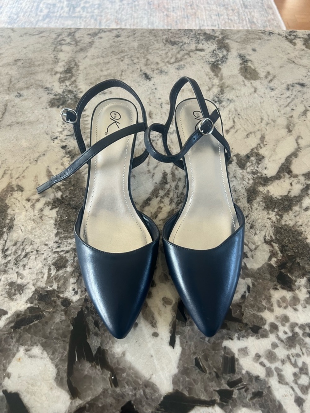 Pointed Toe Navy Slingback Heels -NWOT- Sz 11